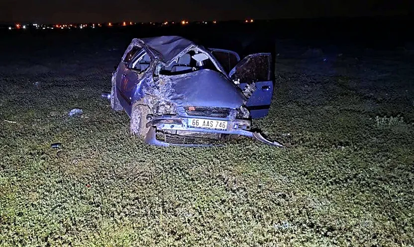 Emirdağ'da Takla Atan Aracın Sürücüsü Yaralandı