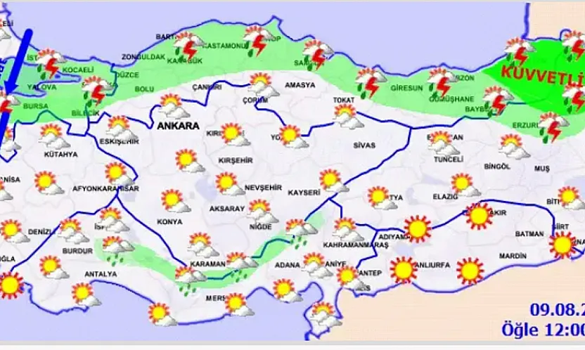 Meteoroloji'den Yağış Uyarısı