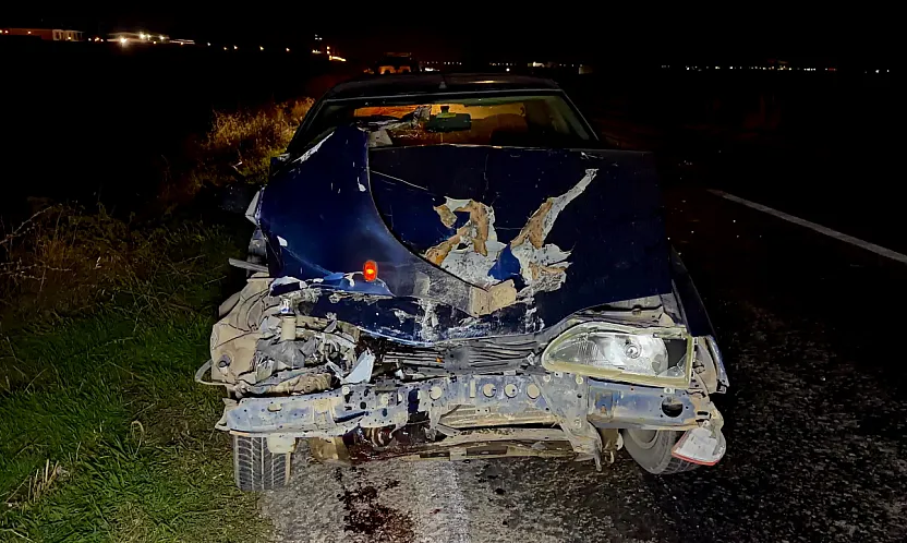 Otomobilin Çarptığı Patpat 3 Metre Yükseklikten Tarlaya Düştü