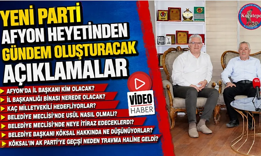Yeni Parti Afyon Heyetinden Gündem Oluşturacak Açıklamalar